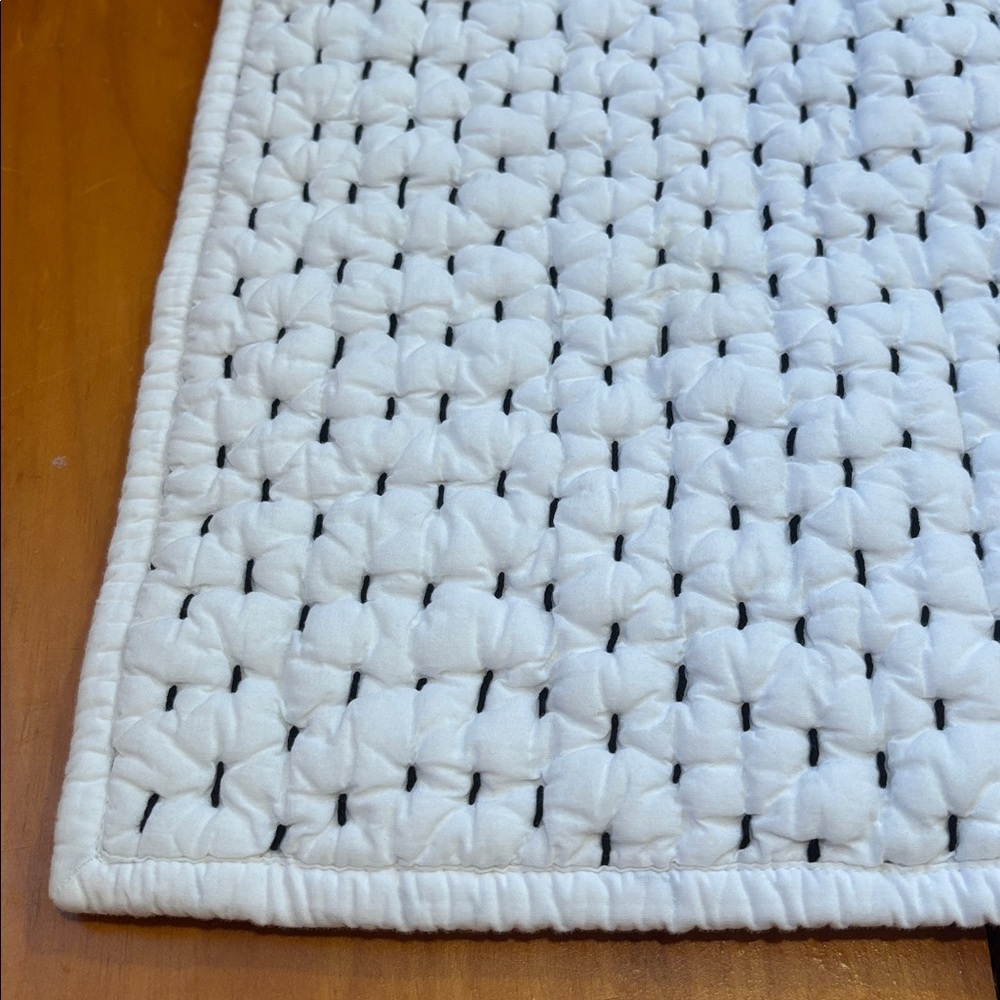BROOKLINEN *King* White Pick Stitch Quilted Pillowcase 100% Cotton